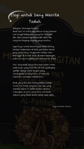 elegi untuk sang wanita teduh